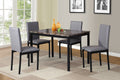 5 Piece Citico Metal Dinette Set with Laminated Faux Marble Top, Gray