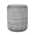Outdoor Side Table with Cylindrical Shape, White