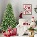 7.5FT Classic Christmas Tree with 2155 PE+PVC Tips – Realistic Hinged Branches, Easy Assembly, Stable Metal Stand, Full Natural Look for Holiday Decorating