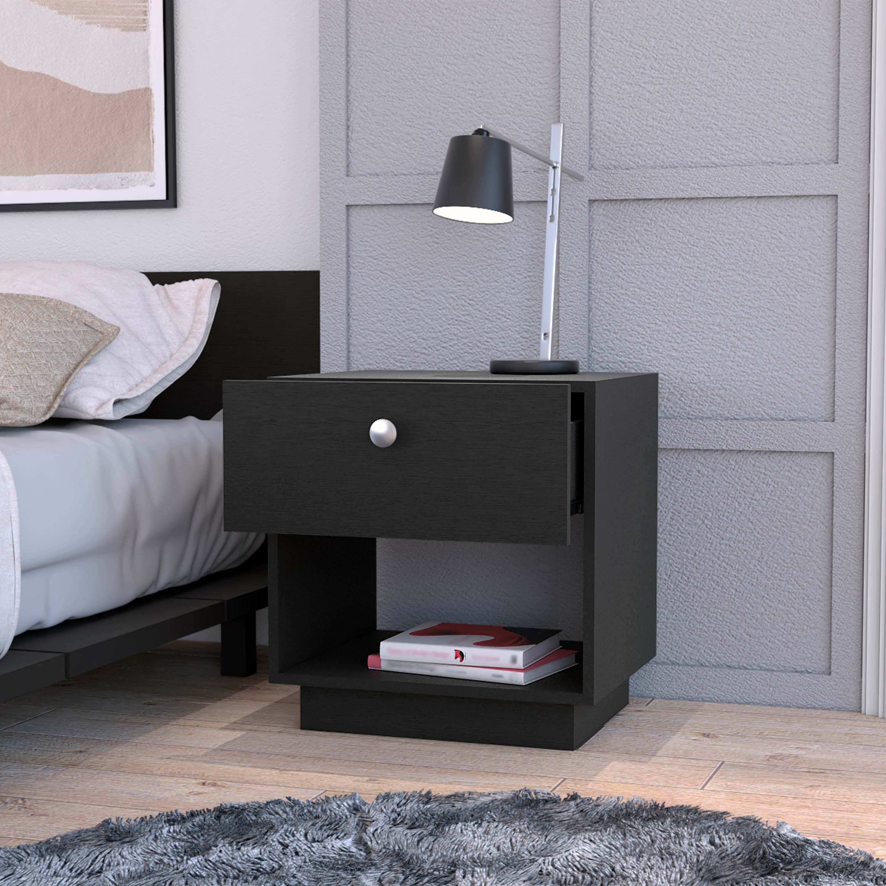 Wenge 1-Drawer Nightstand
