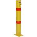 Parking bollard,pole barrier with lock ,car parking protection posts,home garage street decor ,parking barrier Square yellow