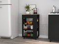Wenge and Light Oak 5-Shelf 1-Drawer Kitchen Cart