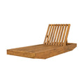Boat-Shape Acacia Wood Chaise Lounge with 3-Position Recliner - Teak Finish Outdoor Patio Sun Lounger for Garden, Poolside - 300lbs Capacity