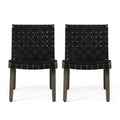 Lounge Chair with Stunning Rope Weave Design, Set of 2, Black