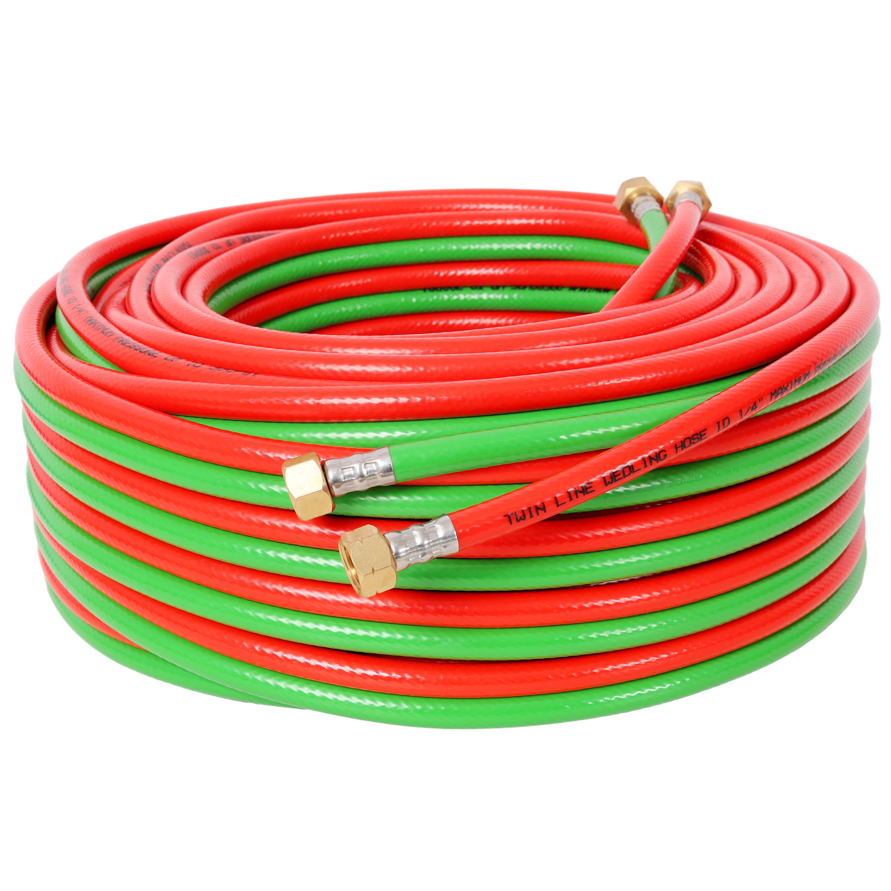 Oxygen Acetylene Hose with 9/16'-18 B fittings Welding Cutting Torch Twin Hose, 1/4-Inch × 100 Feet,Twin-Line Torch Hose for Acetylene Cutting & Welding