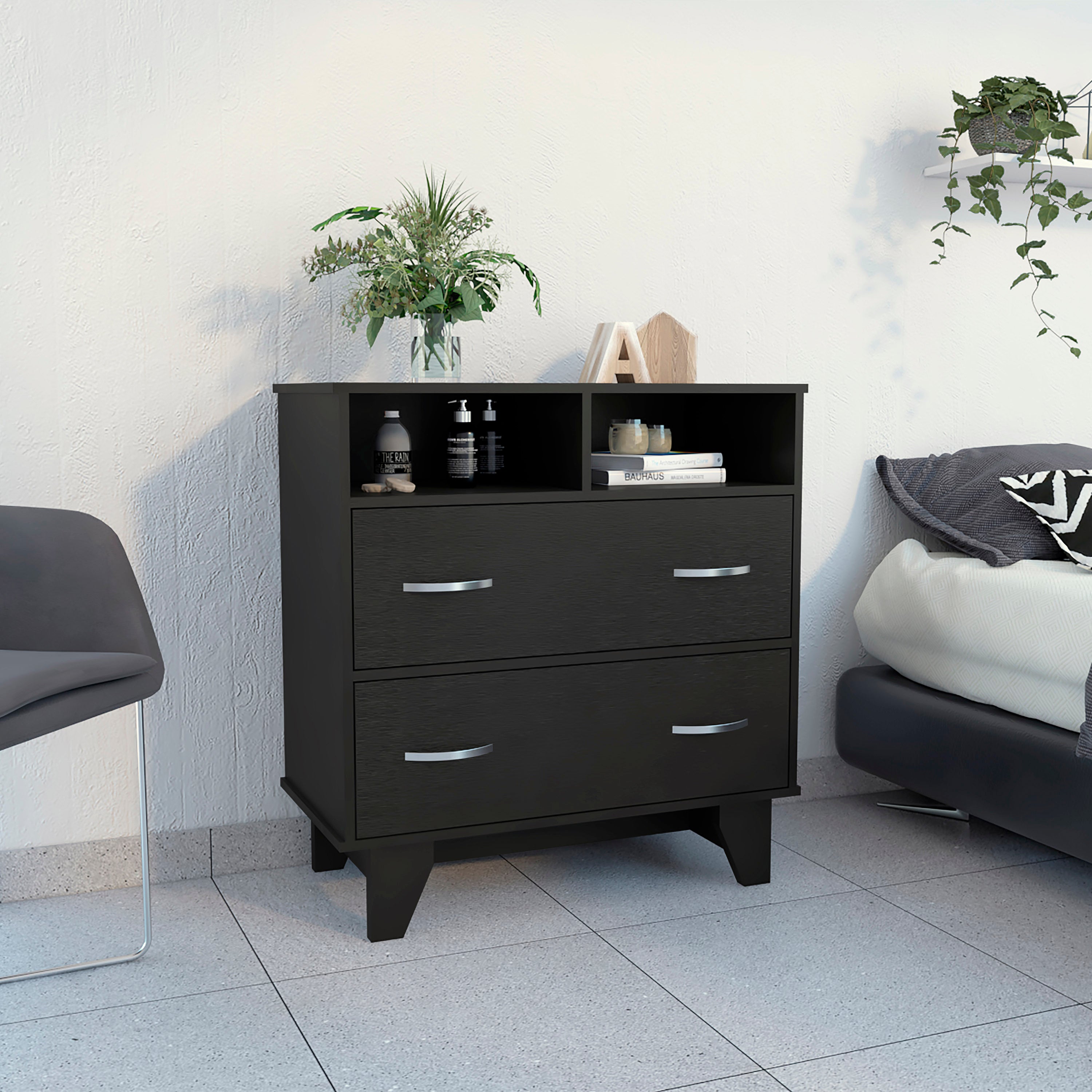 2-Drawer 2-Shelf Dresser Wenge