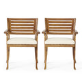 Acacia Wood Dining Chair with Water-resistant Cushion, Teak