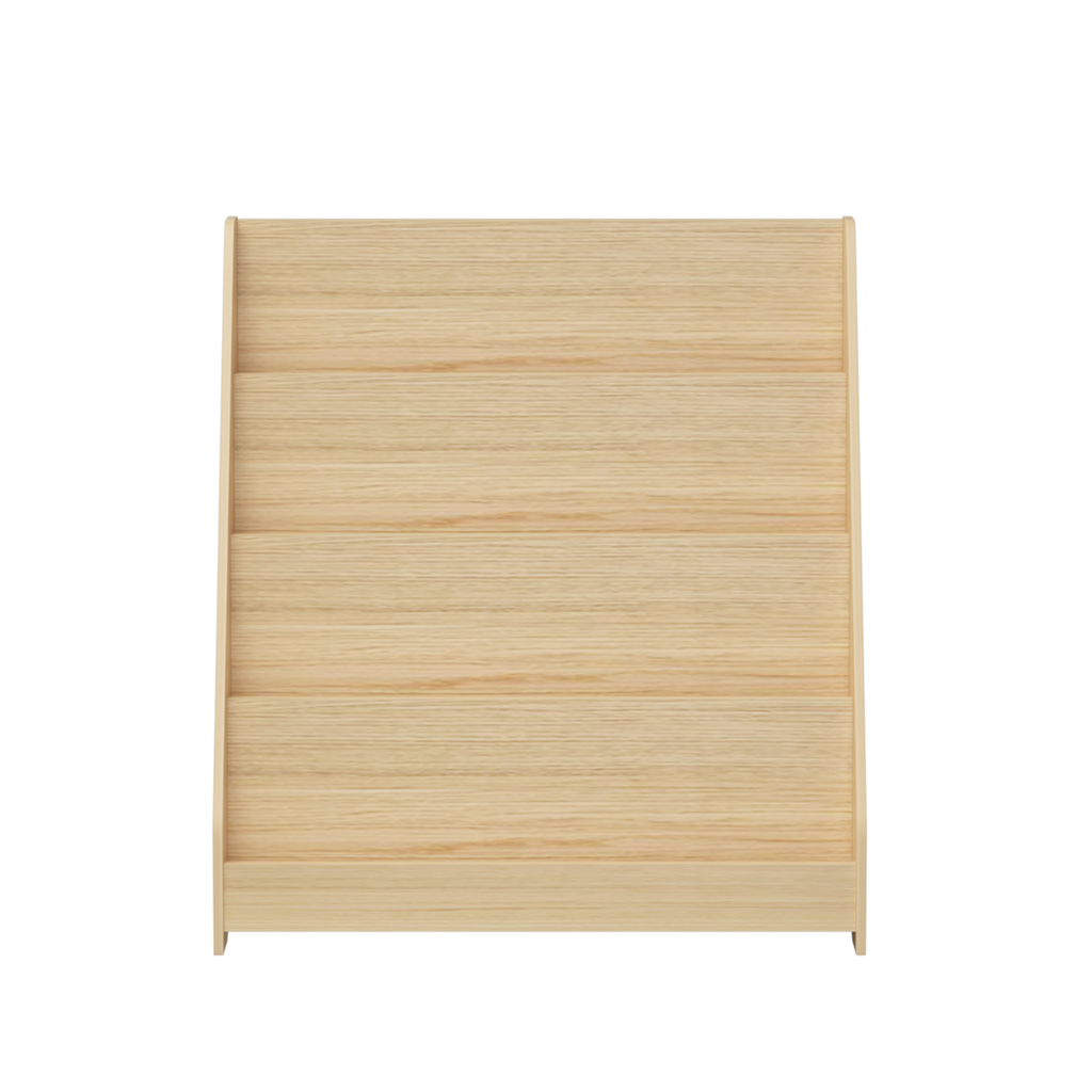 4-Tier Kids Bookshelf, Toddler Book Display Shelves, Natural Finish, Engineered Wood, 31.5 x 11.8 x 34.65 inches