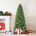 7.5FT Christmas Tree with 1599 PE+PVC Tips – Full-Bodied Holiday Tree with Hinged Branches, Easy Assembly, Stable Metal Stand, Classic Green Xmas Decoration