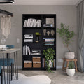 2 Piece Bookcase Living Room Set,  Storage Cabinet, 42' Wide and 9 Shelves Black