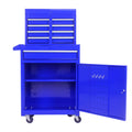 Rolling Tool Chest, 5-Drawer Tool Box Organizer w/Lockable Wheels & Sliding Drawers & Detachable Top & Adjustable Shelf, Tool Storage Cabinet for Garage Workshop(Blue)