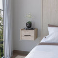 Light Gray Wall-Mounted Floating Nightstand