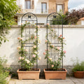 2 Pack Metal Garden Trellis 86.7' x 19.7' Rustproof Trellis for Climbing Plants Outdoor Flower Support Black