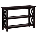 Deep Merlot Sofa Table with 2-Shelf in Brown Wood Finish, 42-inch Rectangular Design
