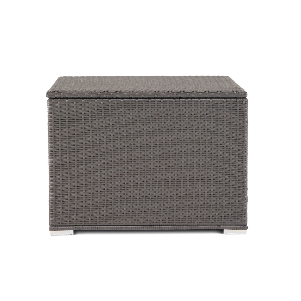 Santa Rosa Outdoor Storage Box Grey Rattan 33.5 Inches