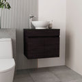 Vessel Sink Vanity Manchester, Two Drawers and Open Shelf, Black