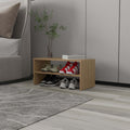 Natural Oak 2-Shelf Shoe Rack with Low Horizontal Design