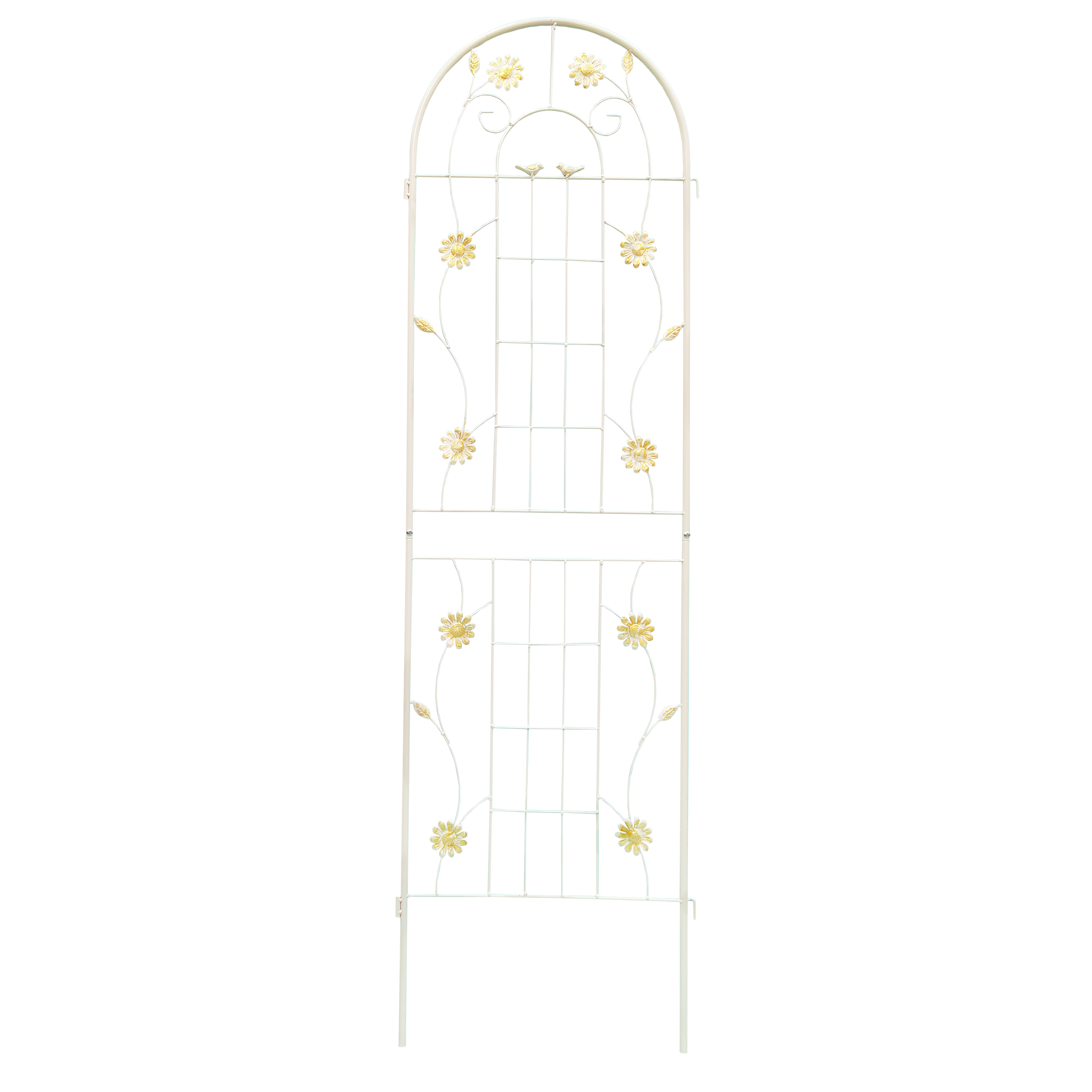 2 Pack Metal Garden Trellis 71' x 19.7' Rustproof Trellis for Climbing Plants Outdoor Flower Support Cream White