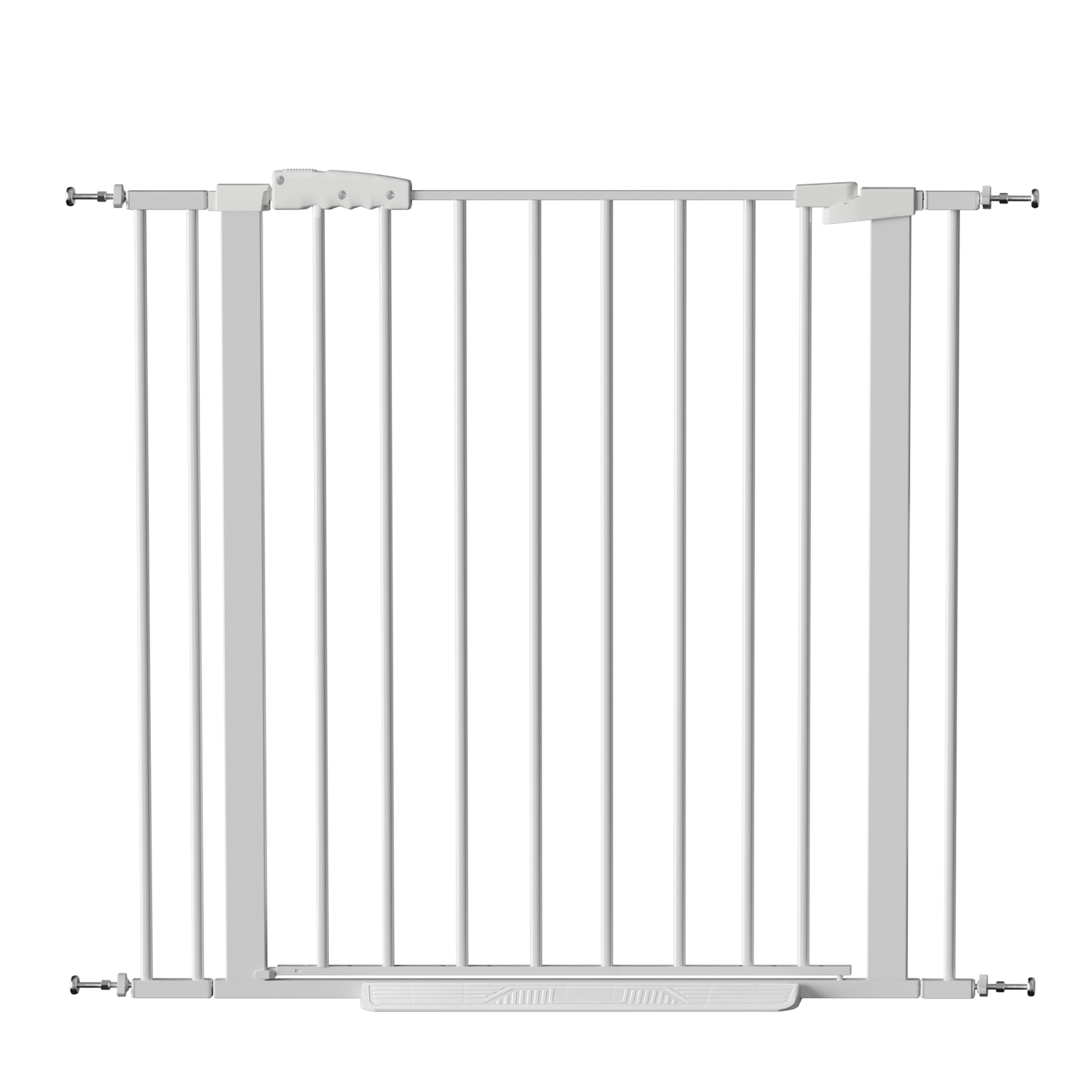 29'-40.5' Pet Gate for Stairs, 30' Tall, Auto Close Safety Dog Gate, Pressure Mounted Easy Walk Through Pet Gate for Doorways, Durable Stair Gate, 30' Tall, White