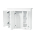 Modern White Wall-Mount Mirror Cabinet with Adjustable Shelves, Soft-Closing Hinges, for Bathroom Vanity, Living Room, Bedroom Storage Organizer