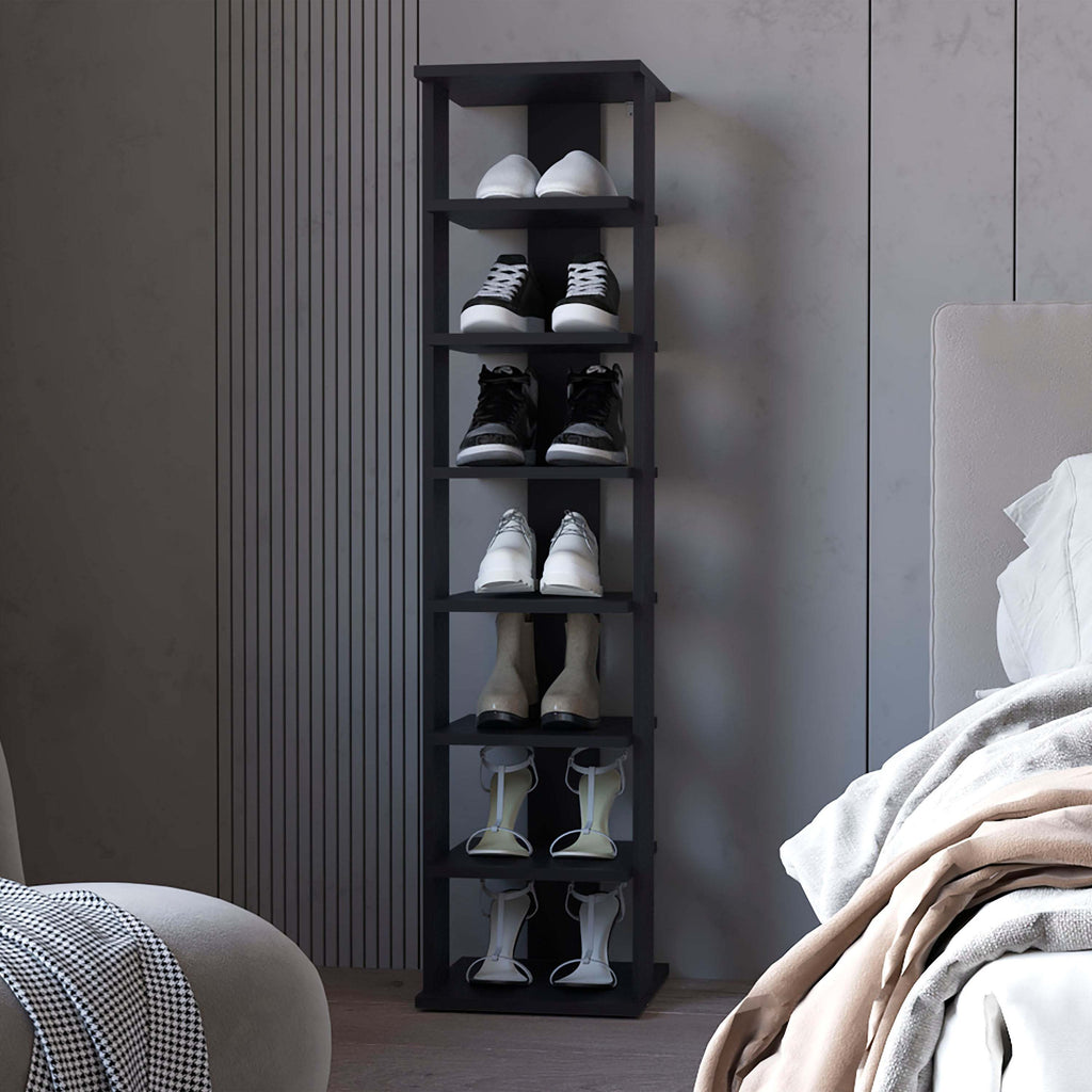 Wenge 7-Tier Tall Vertical Shoe Rack