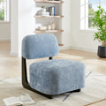 Solara Modern Accent Chair with Solid Wood Frame, Blue