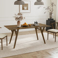 Lavin Contemporary Walnut Finish Dining Table with Solid Wood Base