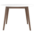 Paloma Mid-Century Modern Round Dining Table in White Solid Wood, 43.3 Inches for Kitchen, Dining Room, Dinette, Breakfast