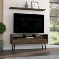 Oslo Tv Stand for TV´s up 51', Two  Drawers, Three Open Shelves -Dark Walnut