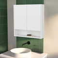 White Wall-Mounted Medicine Cabinet with 2 Doors and 3 Shelves