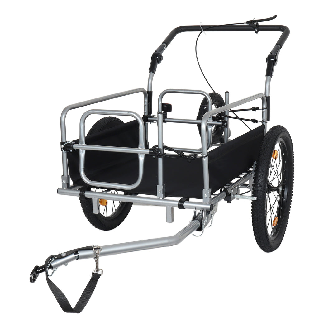 3-in-1 Heavy-Duty Bike Cargo Trailer -Bike Compatible Steel Frame, 110lb Capacity, Convertible Stroller & Pull Cart w/Suspension, 20 *2-3/8' FAT tire