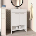 Lorenzo Floor Vanity With Four Drawers And Two Open Shelves, White