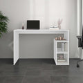 White Office Desk with Storage and Minimalist Design