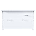 White Metal Pegboard Desk Organizer with Dual Monitor Stand, 59x35 Inch Privacy Panel, 3 Accessories, Sturdy Gaming & Office Wall Organizer, Carbon Steel