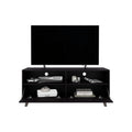 Patrick Tv Stand With 2 Doors And Open Storage Shelves, Modern Entertainment Center, Black