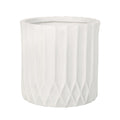 Antique White MGO Planter with Subtle Pleated Design