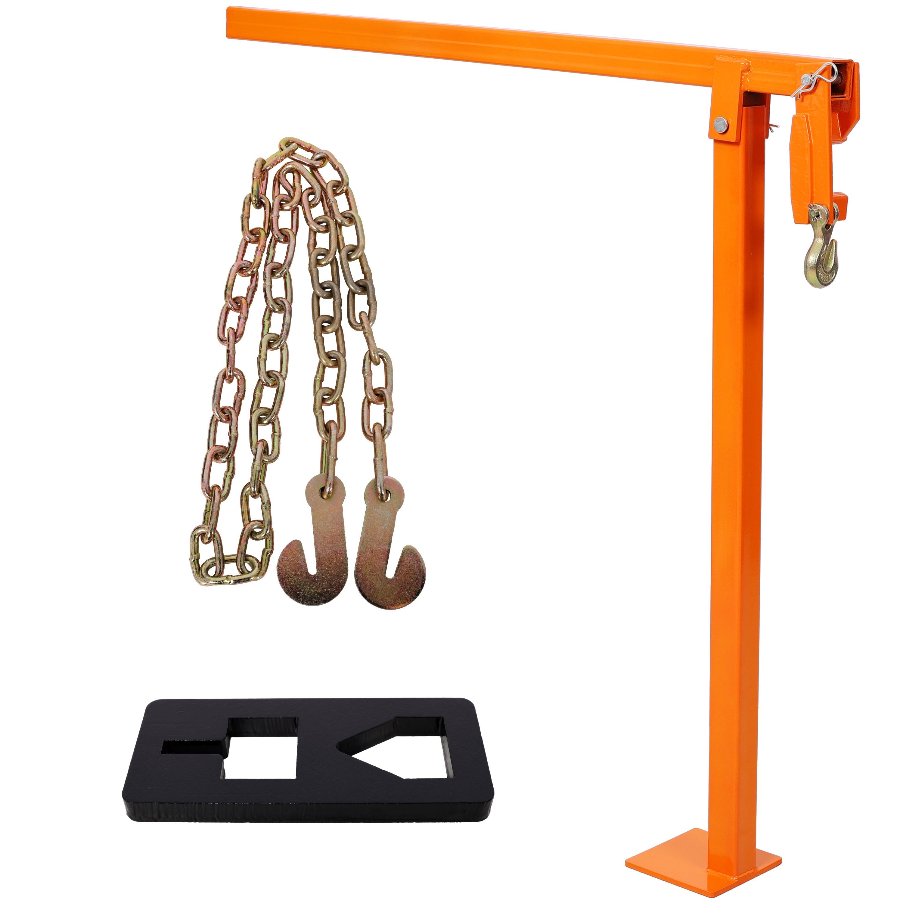 36' T Post Puller Fence Post Puller Heavy Duty Fence Post Puller with 47' Lifting Chain & T Post Puller Plate, ORANGE COLOR