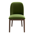 Kaitlyn Mid-Century Modern Green Velvet Dining Chair Set of 2 with Solid Wood Legs