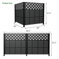 W48'' x H47.3'' x 2 Panels Metal Privacy Screen, Outdoor Privacy Panels, Trash Can Enclosure, Air Conditioner Fence, Pool Equipment Enclosure, Backyard Fencing, Rhombus Black