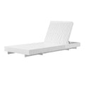 Modern White Acacia Solid Wood Outdoor Chaise Lounge - Adjustable Reclining Sun Lounger for Patio, Deck, Garden, Poolside Use