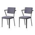 Grey and Gunmetal Open Back Dinning Chairs (Set of 2)