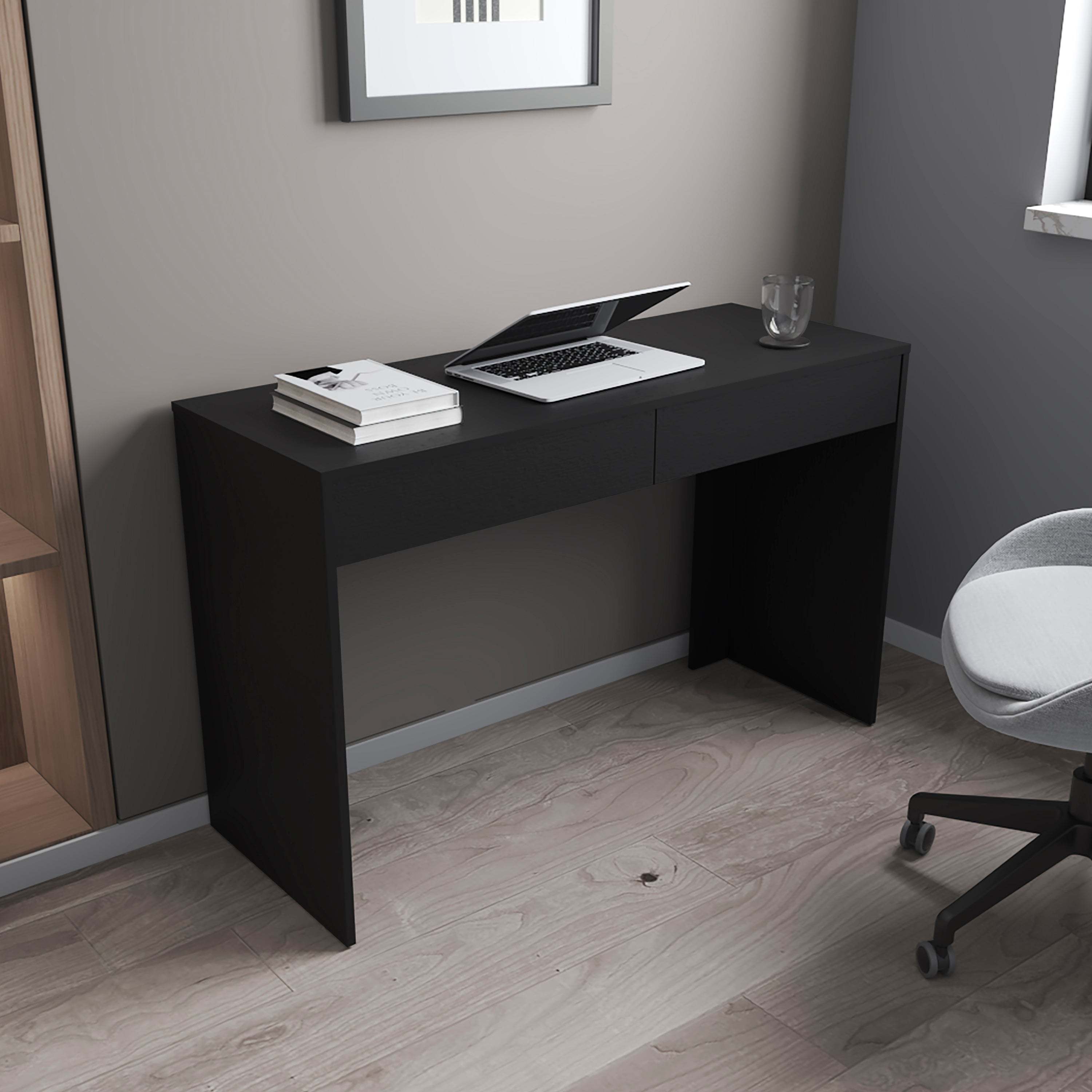 Wenge 2-Drawer Computer Desk
