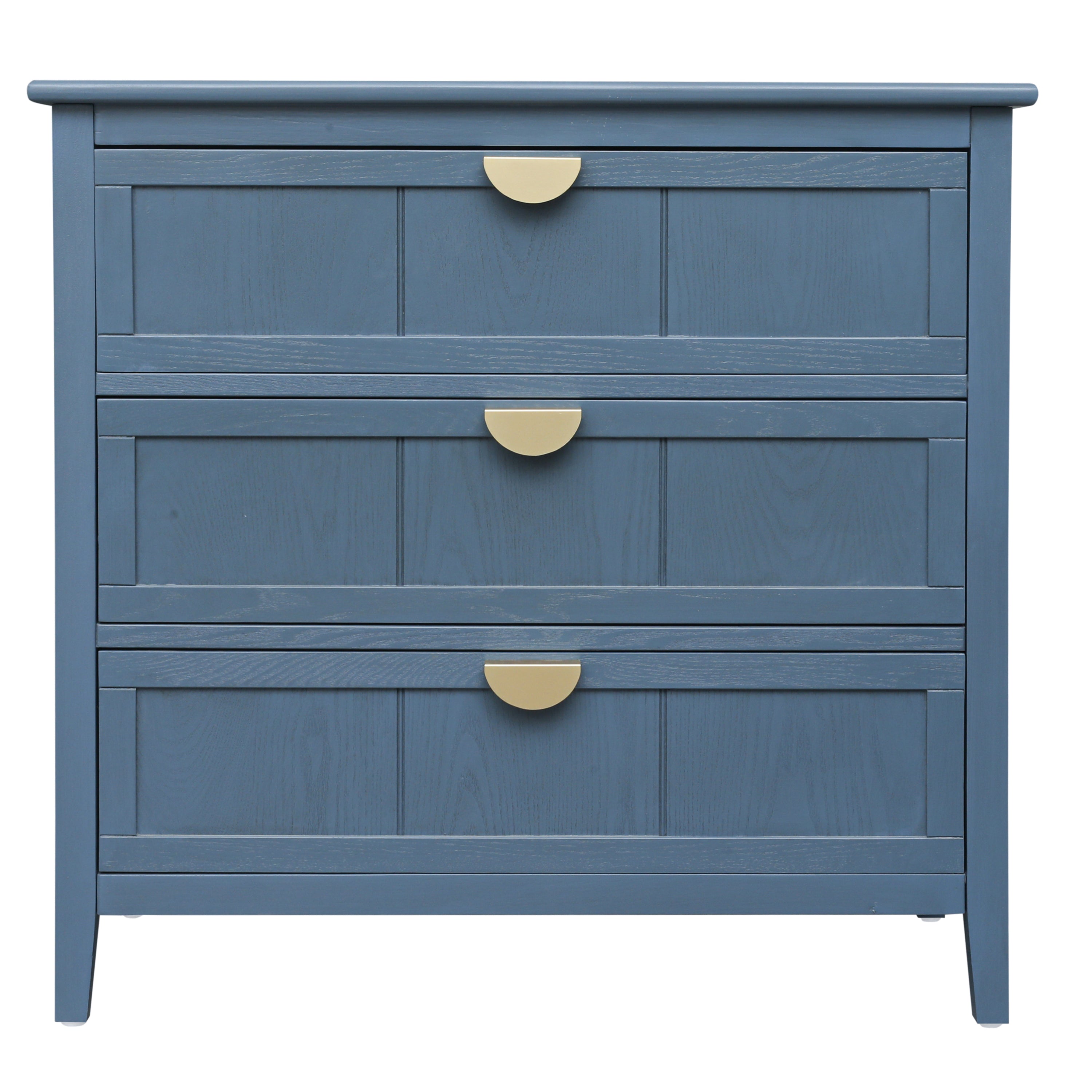 3-Drawer Cabinet for Bedroom, Living Room, or Study – Blue MDF American Furniture