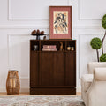 Sideboard Buffet Cabinet with Storage, Farmhouse Fluted Sideboard with 2 Doors & Adjustable Shelves, TV Media Console, Storage Cabinet for Entryway Hallway Kitchen Dining Living Room, Walnut