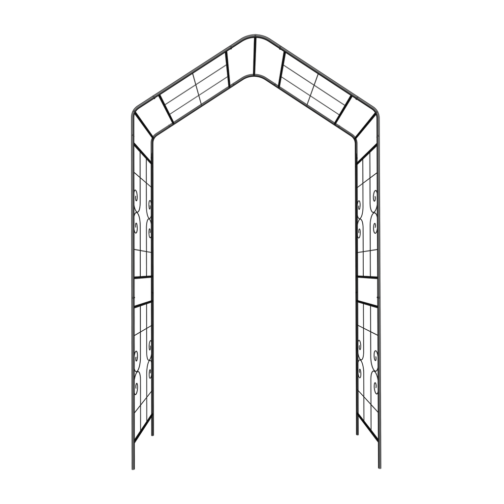 Metal Garden Arch L56.3'' x W16.93'' x H94.5'' Climbing Plants Support Rose Arch Outdoor Black