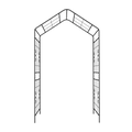 Metal Garden Arch L56.3'' x W16.93'' x H94.5'' Climbing Plants Support Rose Arch Outdoor Black