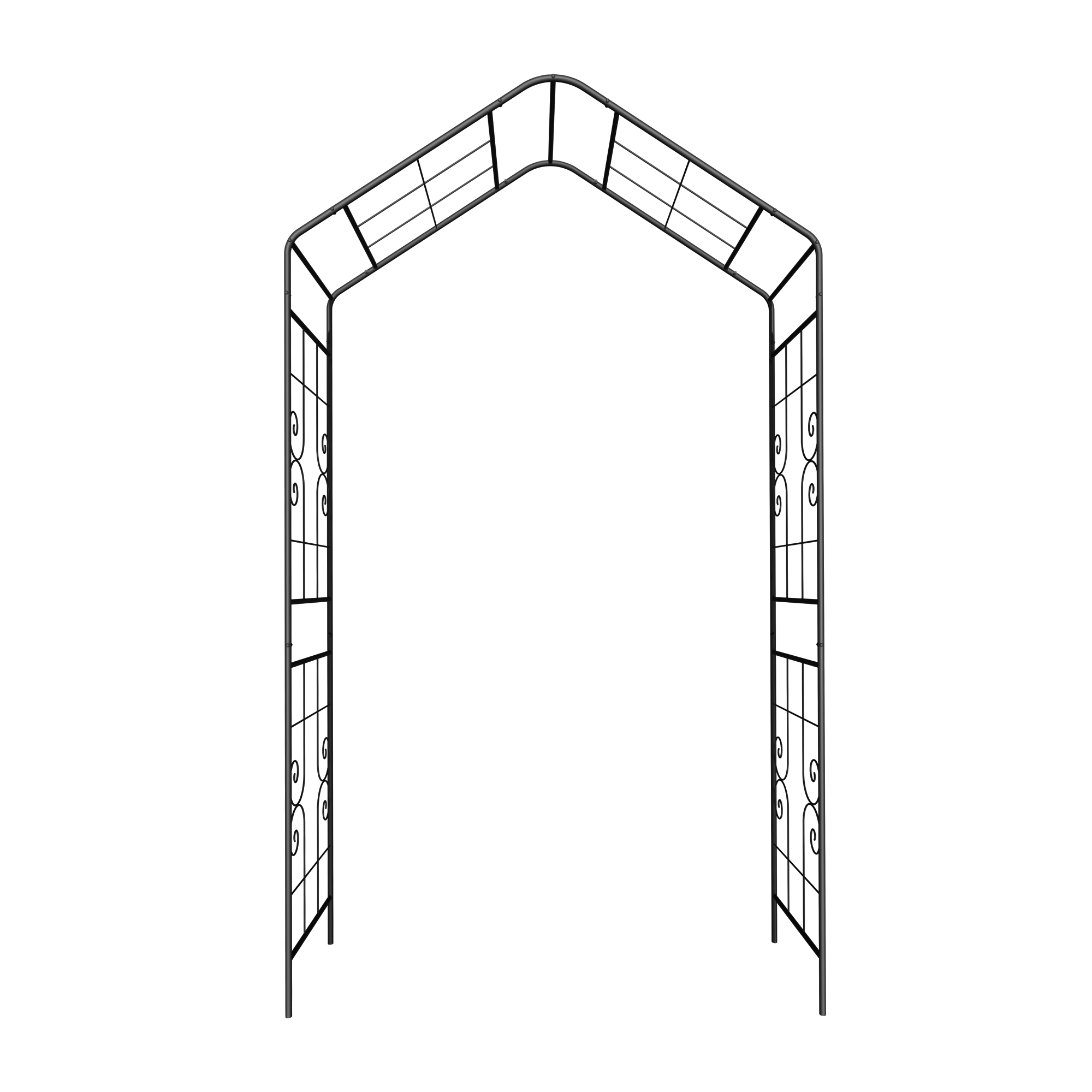 Metal Garden Arch L56.3'' x W16.93'' x H94.5'' Climbing Plants Support Rose Arch Outdoor Black