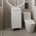 Rivera Freestandin Bathroom Vanity With One Door, Two Shelves, Sink Base Cabinet, White