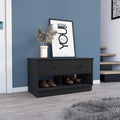 Rectangle 2-Shelf 2-Drawer Storage Bench Wenge